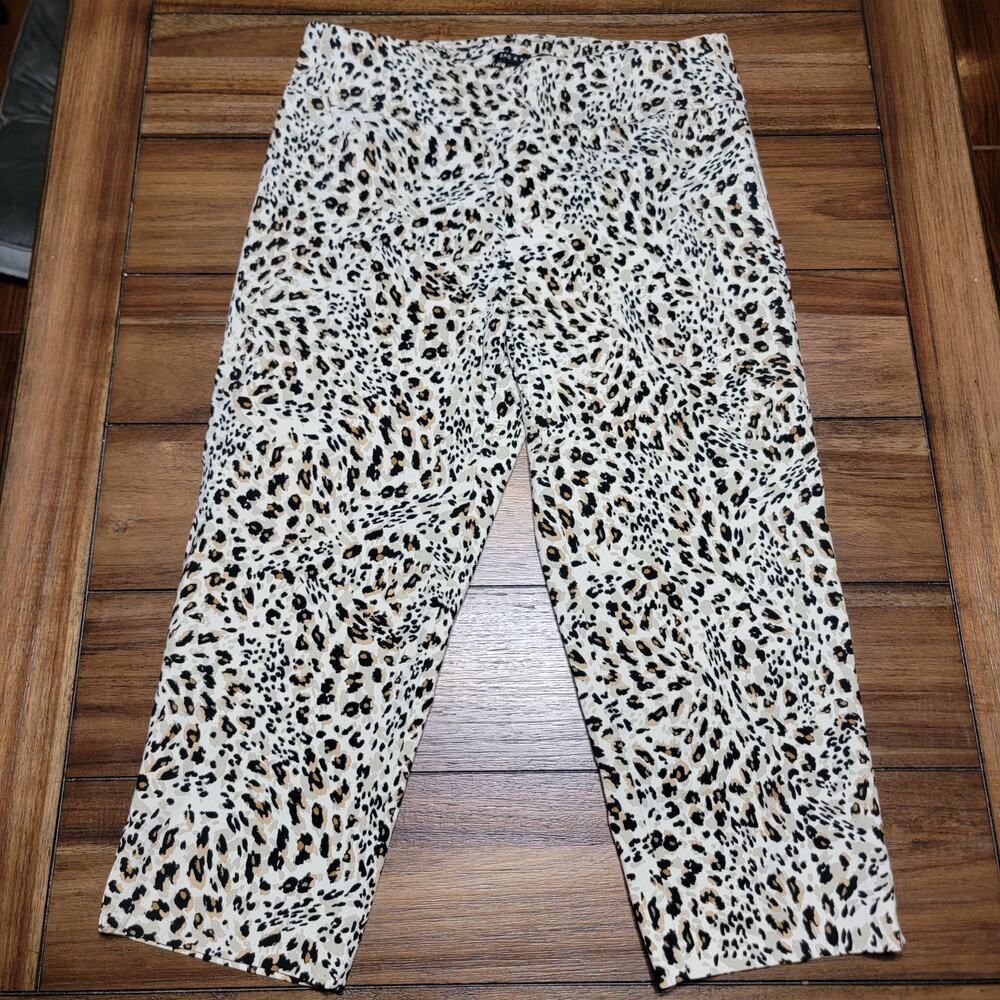 Zac & Rachel Cheetah Print Pull-On Capris - Size 14